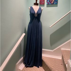 BCBG Long Slate Blue Long Dress Size 8